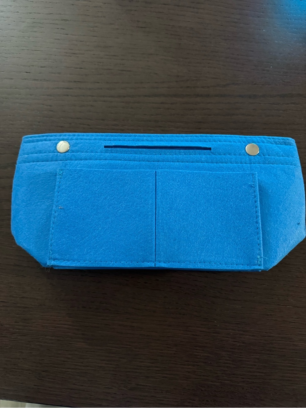Blue Felt Purse Organizer Insert Handbag Tote Shaper Multi Pocket Bag